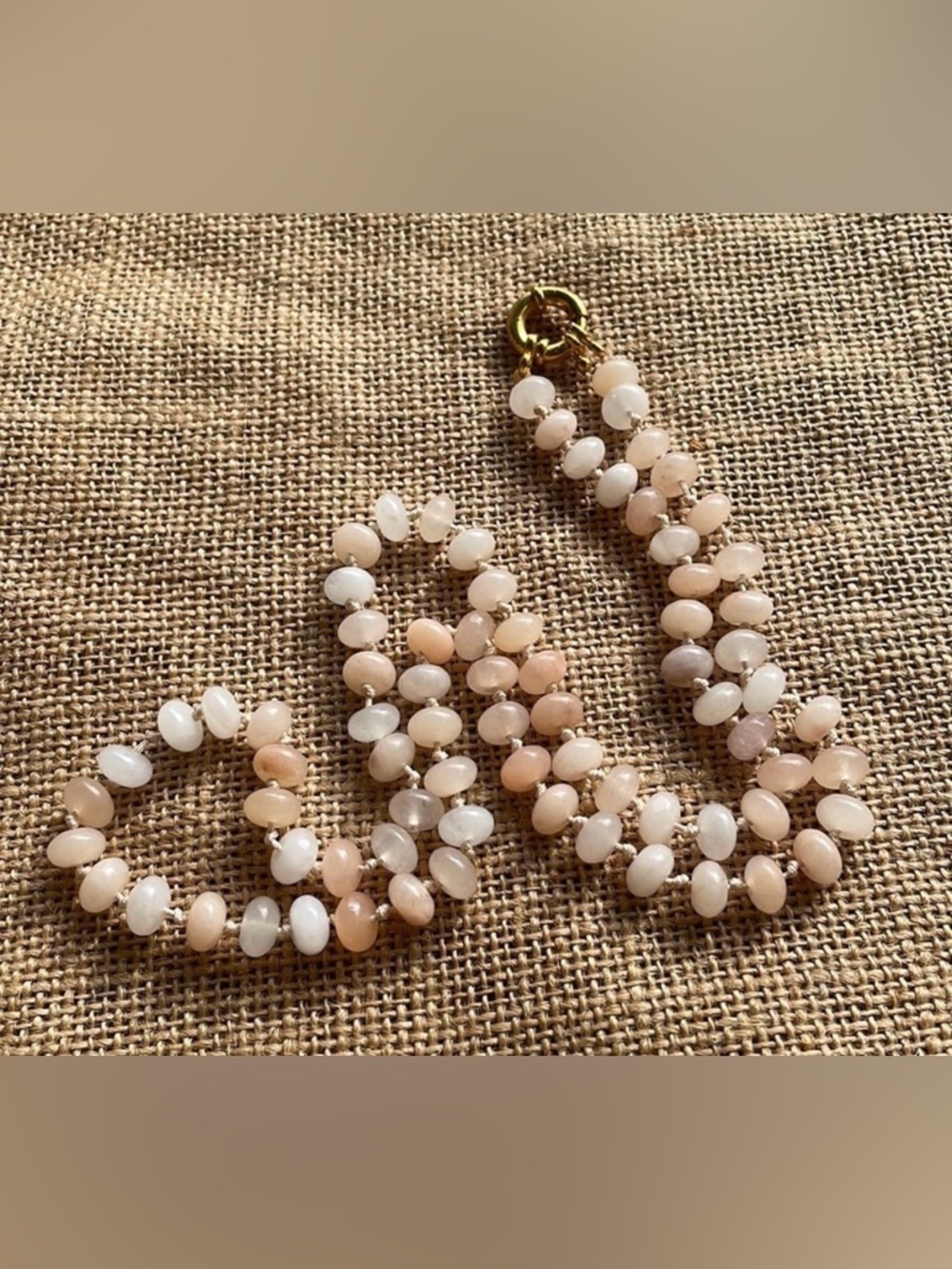 Natural Peach Aventurine Stone Beads Knotted Handmade In Style
